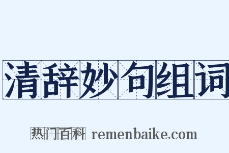 清辞妙句组词是什么意思的图片